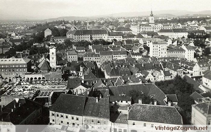 Tržnica i zgrada Tržnoga nadzorništva u izgradnji — 1929