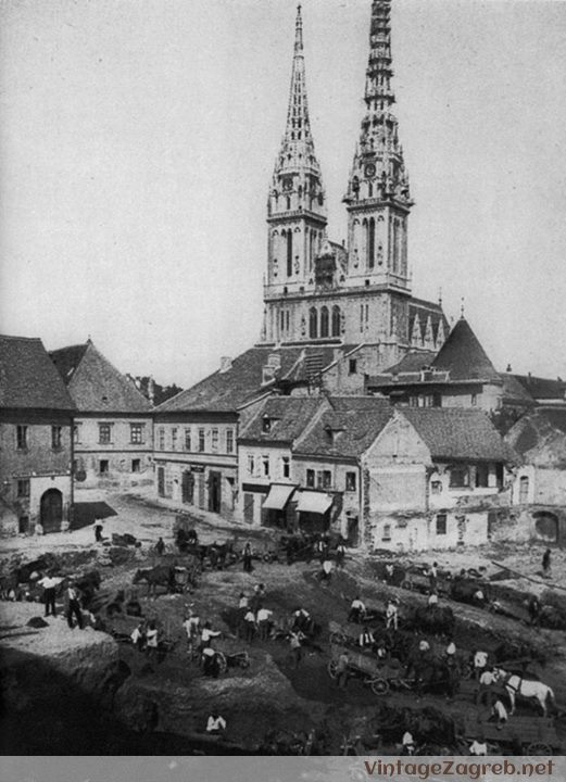 Radovi na budućoj tržnici Dolac — 1927