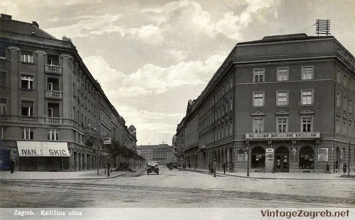 Križanje Vrhovčeve, Hatzove, Radišine i Solovljeve ulice — 1925 ili 1928