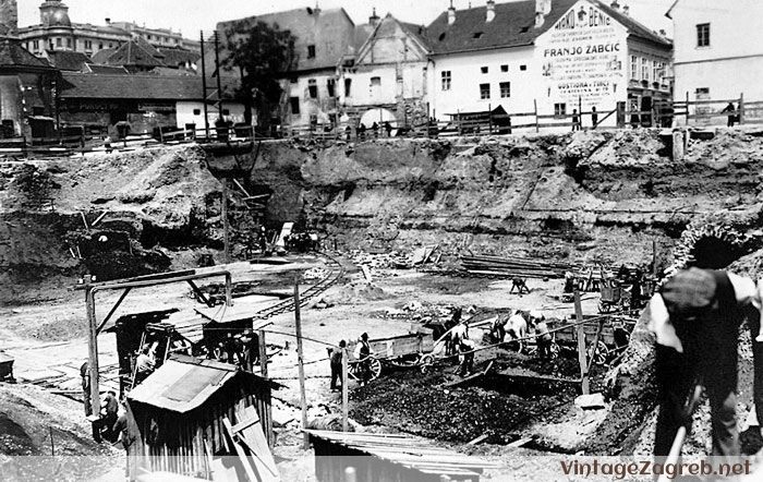Gradilište buduće tržnice Dolac — 1928