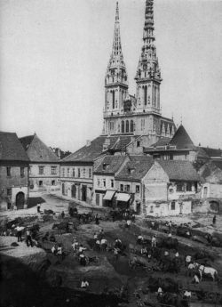 Radovi na budućoj tržnici Dolac — 1927